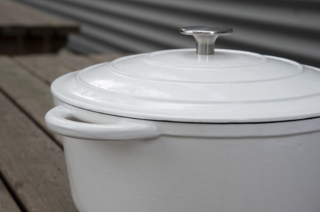 Round casserole satin white dia 28 cm Outr