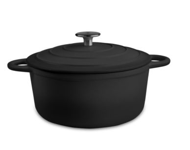 Round casserole satin black dia 21 cm Outr