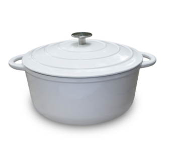 Round casserole satin white dia 28 cm Outr